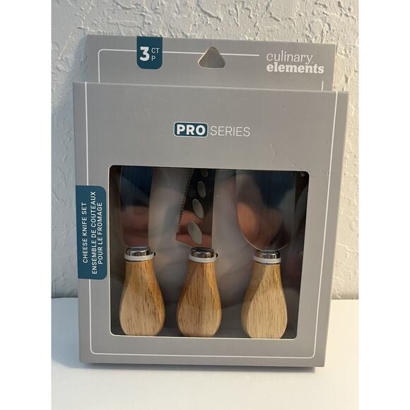 Cheese Knife Set 3 piece Culinary Elements Pro Series Knife Set New in Package - Picture 2 of 4